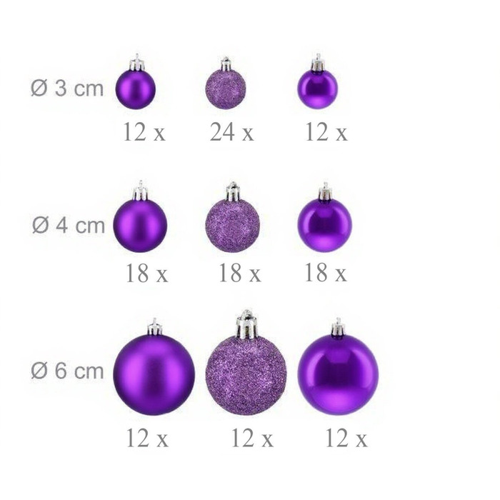Relaxdays Set of 138 Christmas Baubles