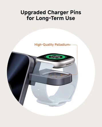 Бездротовий зарядний пристрій 3-в-1 для Fitbit, iPhone, Samsung, AirPods, SwanScout 708FB (без адаптера)