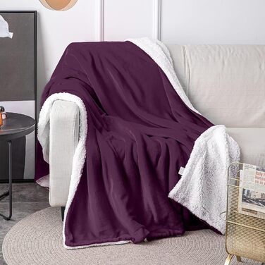 Плед Mixibaby для дому, теплий та м'який, 150 x 200 см, фіолетовий