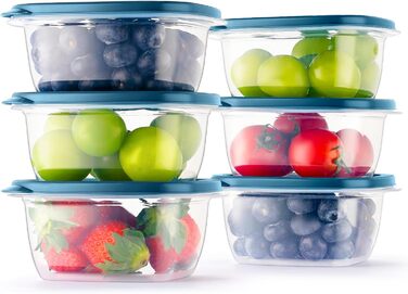 Контейнери для їжі EFISH 20 шт. з кришкою, прямокутні, пластикові, 500 мл та 300 мл. Набір для зберігання продуктів, школи, роботи та подорожей