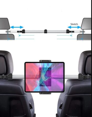 Утримувач для планшета в авто, кріплення на спинку сидіння, 4-13 дюймів, сумісний з iPad, iPad Pro, Switch, Galaxy Tablet