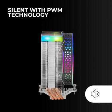 Система водяного охолодження CPU Mars Gaming MCPU-VR, 180W TDP, ARGB, 4 теплові трубки, тихий вентилятор 120 мм