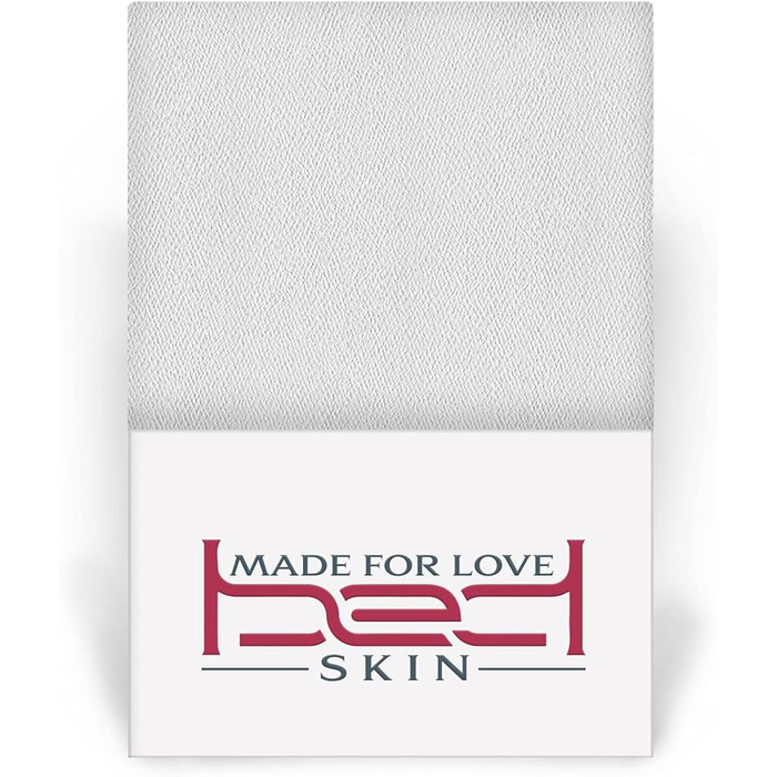 Bedskin Premium Boxspring Bed & Water Bed Fitted Sheet 200x200-200x220 cm, up to 40 cm Mattress Height - Jersey Fitted Sheet for Boxspring Bed, 100% Cotton Fitted Sheet (White)
