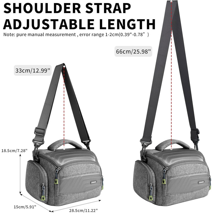 Водонепроникна сумка для камери DOMISO: для DSLR, системних та компактних камер Canon, Sony, сіра