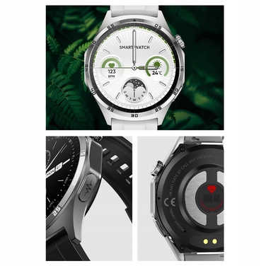 Смарт-годинник Bartomtime Kardiowatch Mtech3 з функціями ЕКГ та вимірювання глюкози, сріблястий