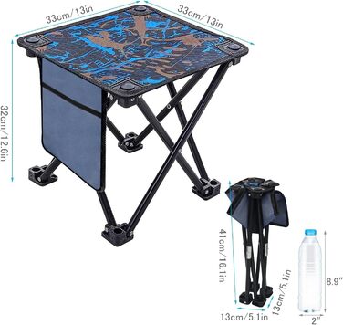 Складаний туристичний стільчик для риболовлі та відпочинку на природі - компактний, з сумкою