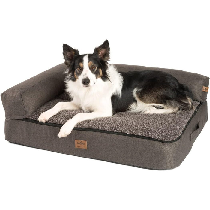 JAMAXX Преміум Софа для собак 4-в-1 - Ортопедичний диван з Memory Foam, знімна подушка, товста підкладка, змінний чохол, пральна машина, PDB3015 (L) 110x80x10 ECO, коричневий