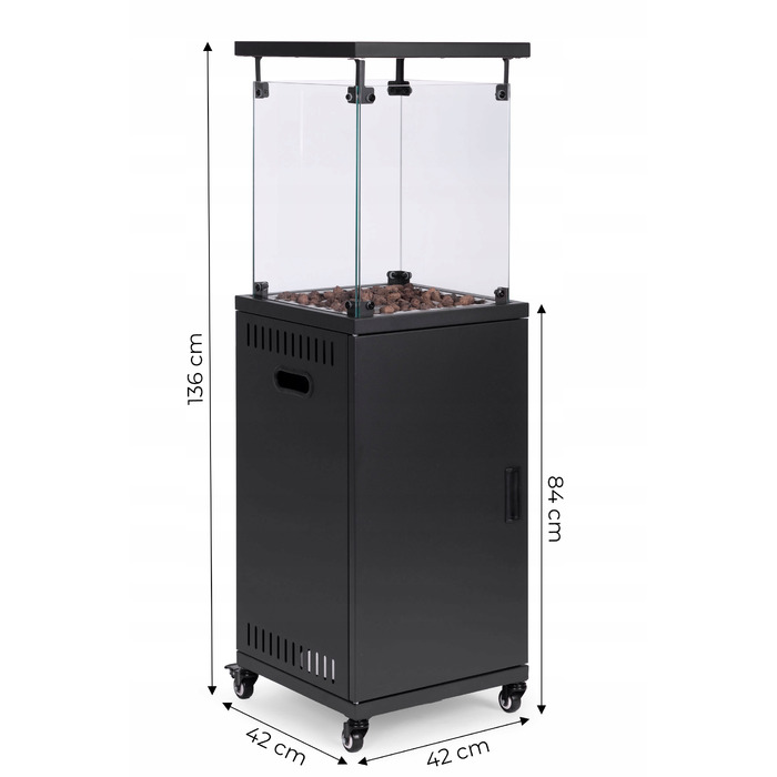 Газовий обігрівач MultiGarden 13 кВт, сталь та скло, 136 см