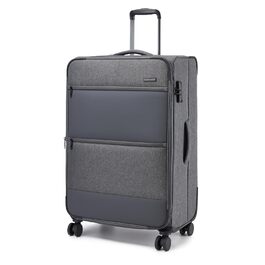 Розширюваний валіза British Traveller, 100 л, сірий, з TSA замком, 79.5x49x32.5 см