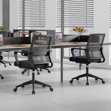 Офісне крісло Sukida, ергономічне, з підлокітниками, чорне