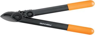Секатор Fiskars PowerGear L31 для сухої та твердої деревини, 39 см, антиадгезійне покриття, загартована сталь, чорний/помаранчевий