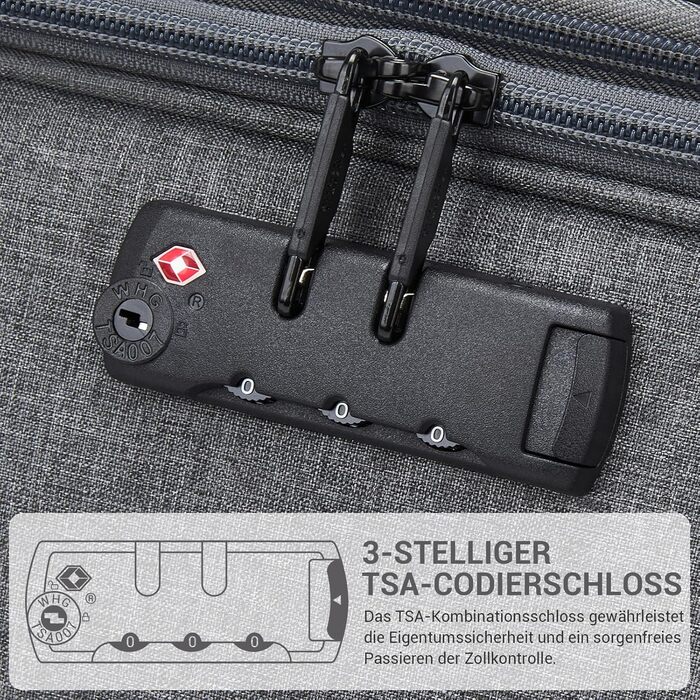 Розширюваний валіза British Traveller, 100 л, сірий, з TSA замком, 79.5x49x32.5 см