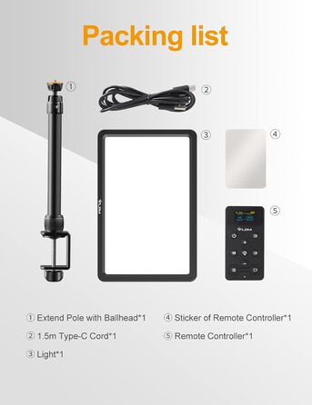 ULANZI K20 Key Light: LED панель для відеозйомки з дистанційним керуванням, 600 люмен, 10W, 2500K-9000K, для YouTube/Live Streaming