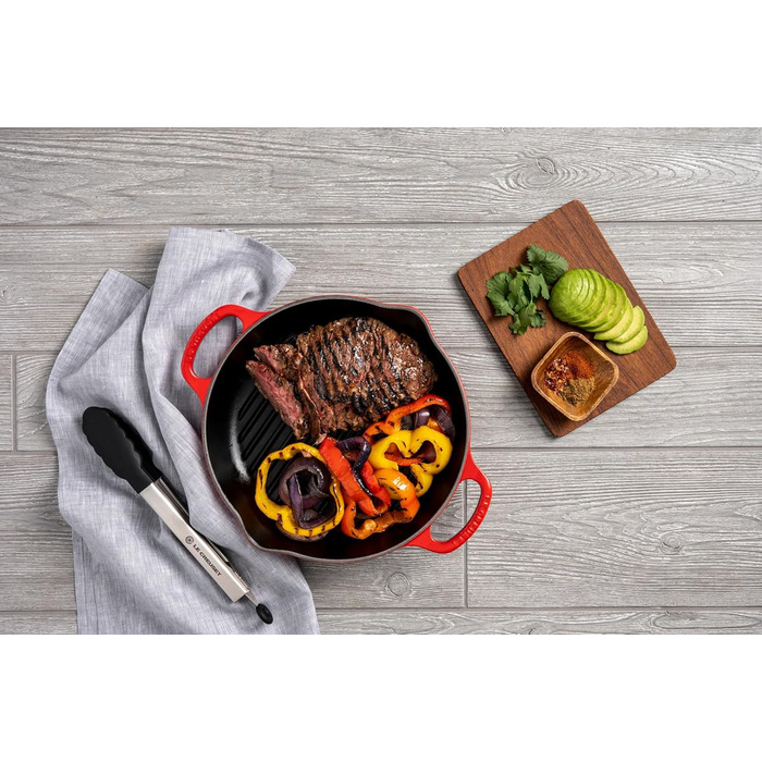 Чавунна гриль-сковорода Le Creuset Signature, квадратна, 26 см, для всіх типів плит, індукційна, 2,86 кг, колір Марсель