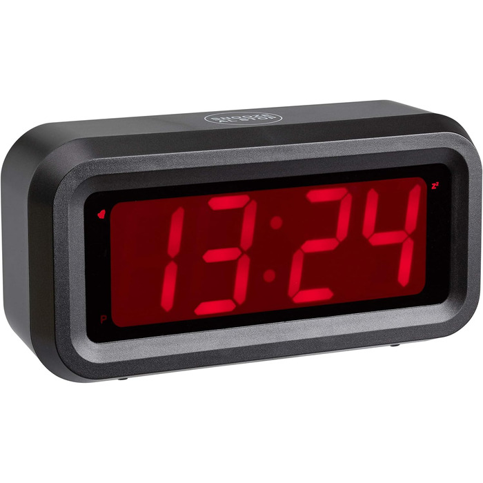 TFA Dostmann ROXY Digital Alarm Clock/Digital Clock/Table Clock, 60.2024.10, with Snooze Function, with Alarm Function, energy-saving LED technology, anthracite, L 130 x W 41 x H 65 mm