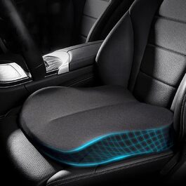 Подушка для сидіння в авто з Memory Foam, ортопедична, чорна. Підвищення сидіння для водія, для офісного крісла, інвалідного візка