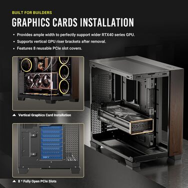 Корпус для ПК GEH Antec C8 Wood Full Tower чорного кольору