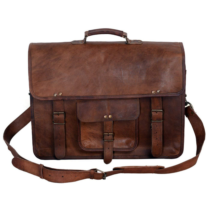 Сумка-портфель Komal's Passion Leather KPL 45.7 см (18 дюймів) шкіряна для ноутбука та документів, чоловіча сумка-месенджер