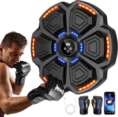 Музичний боксерський тренажер для дорослих, 9 режимів швидкості, Bluetooth, LED-підсвічування, регулювання швидкості