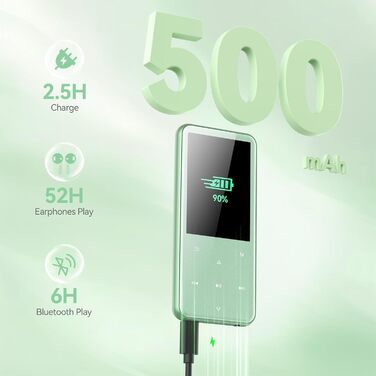 MP3 плеєр AGPTEK 64GB з Bluetooth 5.3, TFT-екраном 2.4