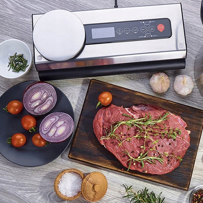 Вакуумний пакувальник Ruhhy для продуктів з вагами, 120 Вт, 30 см, 5 вакуумних пакетів у комплекті