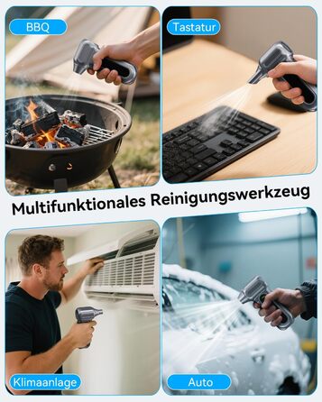 Електричний пилосос-піногенератор Orantronx Air Duster 200000 об/хв, 4-ступенева регулювання, акумуляторний, USB-зарядка, для ПК, клавіатури, авто, дивану, ноутбука, дому, вулиці