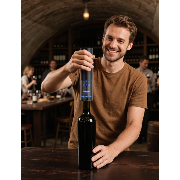 Електричний відкривачка для вина GHB 6-в-1 з USB-зарядкою, різець фольги, виливає вино та вакуумний затвор - ідеальний подарунок для поціновувачів вина (8-в-1)