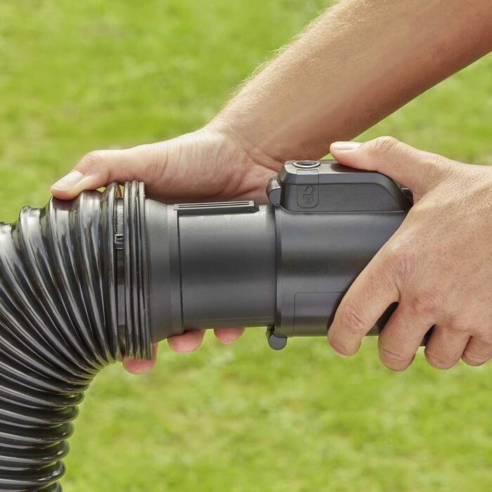 BLACK+DECKER 3-в-1 акумуляторний садовий пилосос-видувка 3000 Вт з подрібнювачем, рюкзаком-мішком 72 л, регульованою потужністю, для терас і доріжок (BEBLV300)
