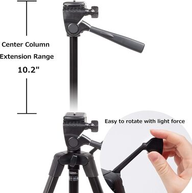 Штатив SLIK U884 4-ступінний компактний легкий складаний з алюмінію для DSLR/SLR камер Canon, Nikon, Sony з 3-сторонньою головкою для панорамної зйомки та сумкою - Чорний