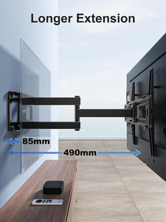 PERLESMITH Tilt & Swivel TV Wall Mount for 26-60 inch Flat & Curved TVs/Monitors (up to 40kg, VESA 400x400mm)