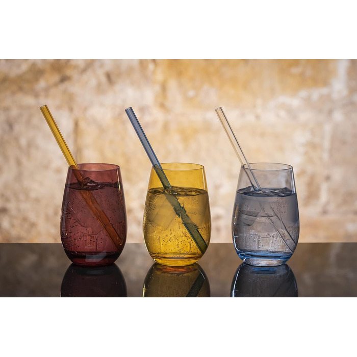 Stölzle Lausitz Water Glasses Set Elements Mediterranean Mix 465 ml to the brim / Set of 6 Water Glasses Dishwasher-safe, high break resistance / Drinking Glasses Set Crystal Glass / Juice Glasses Set