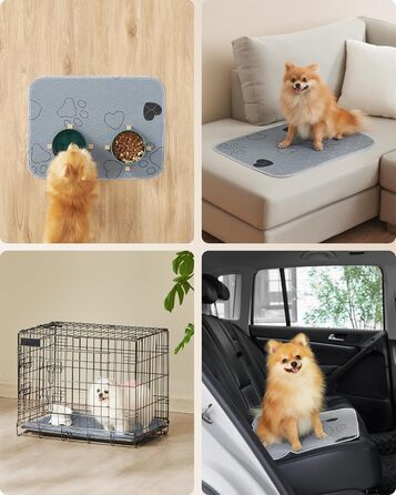 Підстилка для собак Feandrea, 2 шт., 122 x 91 см, XL, сіра, водонепроникна, з високою поглинаючою здатністю, PTD036G01