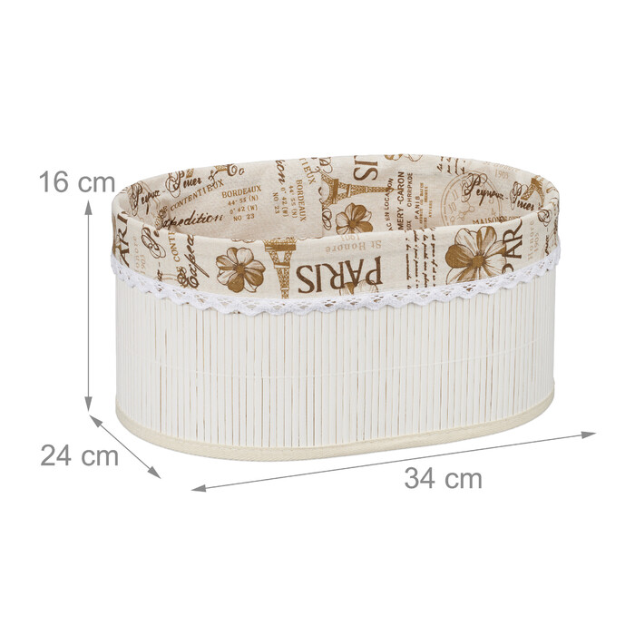 Relaxdays Bread Basket Paris in White