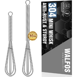 Набір міні-збивачі Walfos (2 шт.) - нержавіюча сталь, 13 см + 18 см. Збивачі для кухні, для приготування, змішування, збивання яєць та інших продуктів.