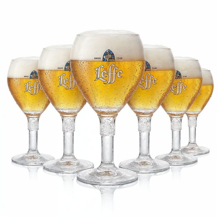 Набір келихів Leffe Large (6 шт) 330 мл для пива Leffe Blonde, Brown, Ruby, Double, Triple + підставки