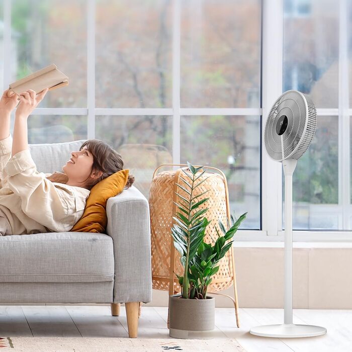 Вентилятор Cecotec EnergySilence 1030: 28W, DC-двигун, 24 швидкості, 3 режими, осциляція, тиха робота, регулювання висоти, 10 лопатей, білий