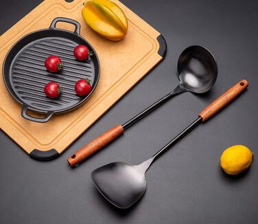 Набір кухонного силікону Kellet: лопатка-ложка з нержавіючої сталі 304, 36.2-38.1 см