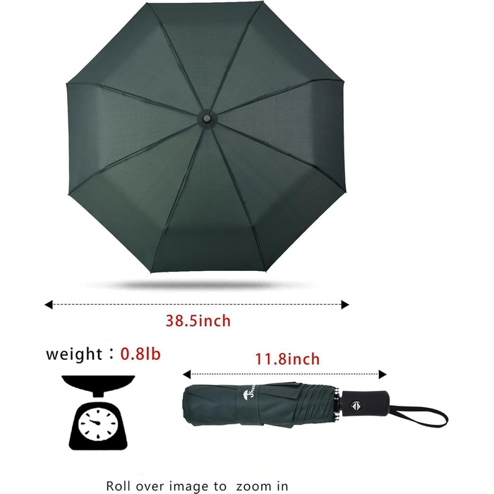Компактний туристичний парасолька SY Winddicht: автоматичний, легкий, міцний (темно-зелений)
