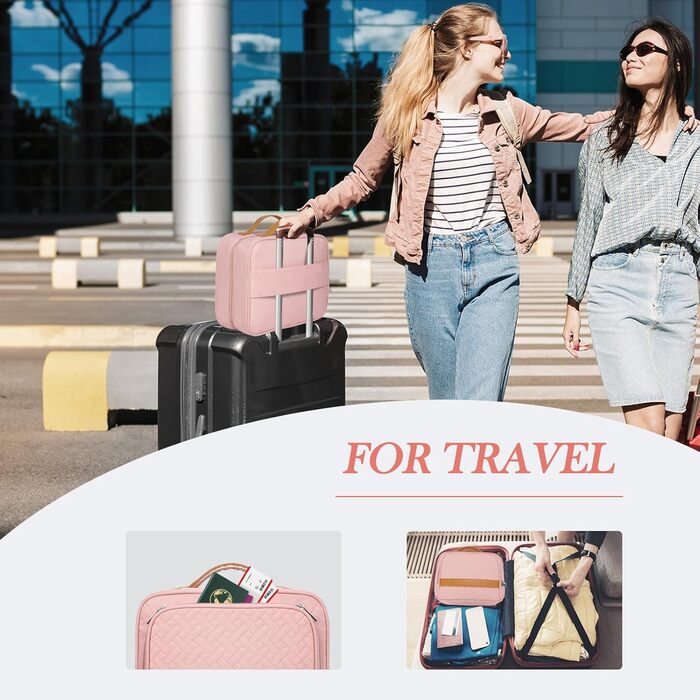 Складана дорожня косметичка IDEATECH, водонепроникна, для чоловіків та жінок, з петлею для підвішування (251-рожевий)