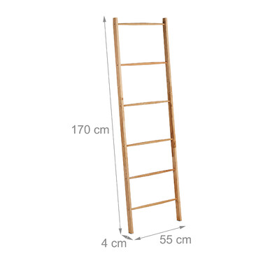 Relaxdays Wooden Towel Ladder, 6 Rungs
