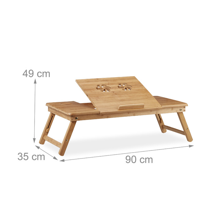 Relaxdays Bamboo Laptop Table XL