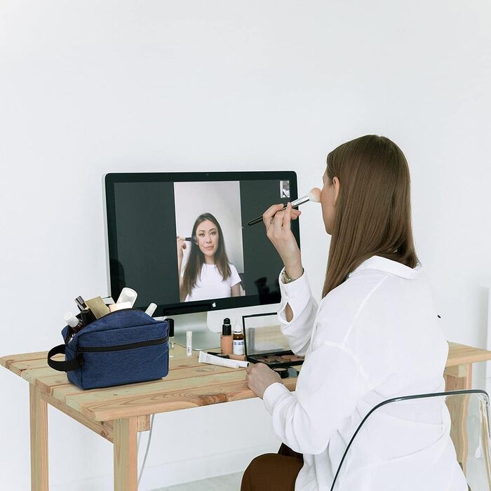 Чоловічий та жіночий дорожній туалетний аксесуар FUNSEED, культюрна сумка для туалетних аксесуарів, сумка для гоління, органайзер для косметики (блакитний)