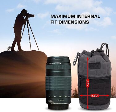 Чохол для об'єктива USA Gear FlexARMOR-X: захист до 70-300 мм, сірий