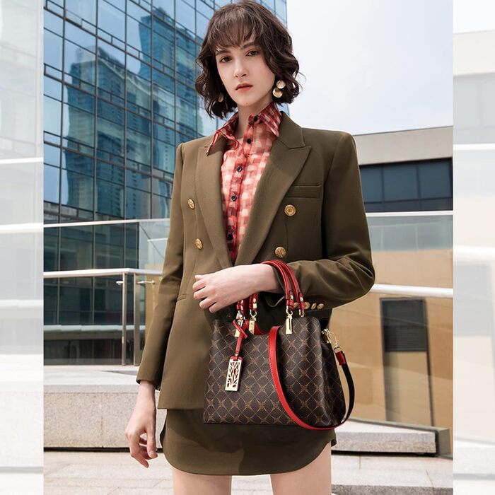 Сумка жіноча NICOLE & DORIS елегантна, бордова, PU шкіра, середнього розміру, шопер, сумка на плече з брелоком