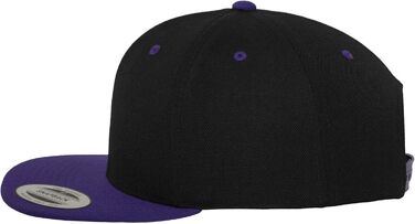 Кепка бейсболка Flexfit Unisex Classic Snapback двоколірна, універсальний розмір, чорний/пурпуровий