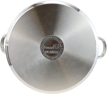 Smartweb 14 Liter Universal Cooking Pot with Glass Lid | Stainless Steel Cooking Pot | Universal Soup Pot | Simmer Pot for Pasta Sauces and Stews | Casserole Dish