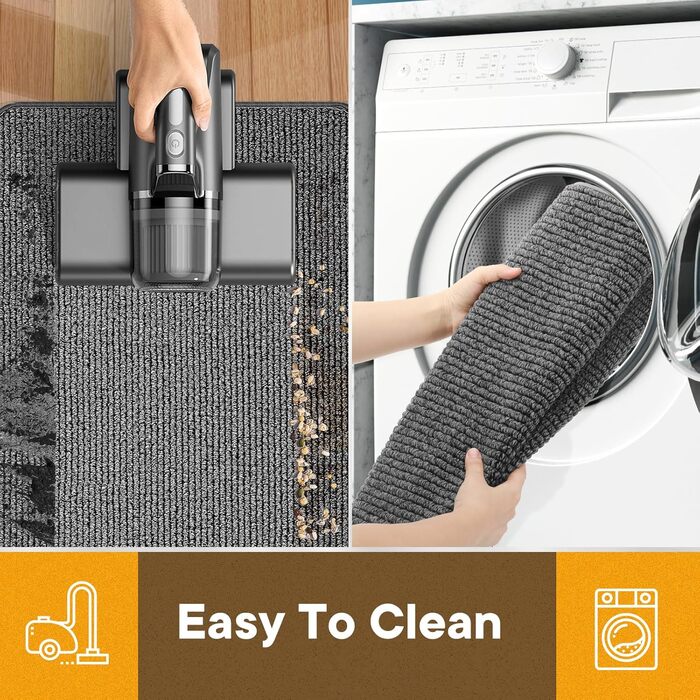 При entryway килимок Mibao 50x80 см, вологопоглинаючий антиковзаючий килим для вхідних дверей, світло-сірий