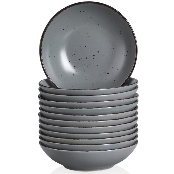 Набір тарілок Vancasso MODA (12 шт.) з каменю, 800 мл, сірий