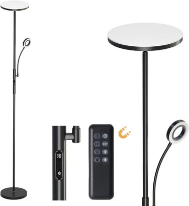 LED-стійка лампа Modlicht 35W з регулюванням яскравості, чорна, 4200LM з пультом ДУ та сенсорним керуванням, 3000-6000K, для вітальні, спальні, офісу