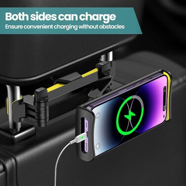 Тримач для планшета в авто - універсальний, регульований, для iPad, Switch, Samsung Tab, смартфонів 4.7-13 дюймів (жовтий)